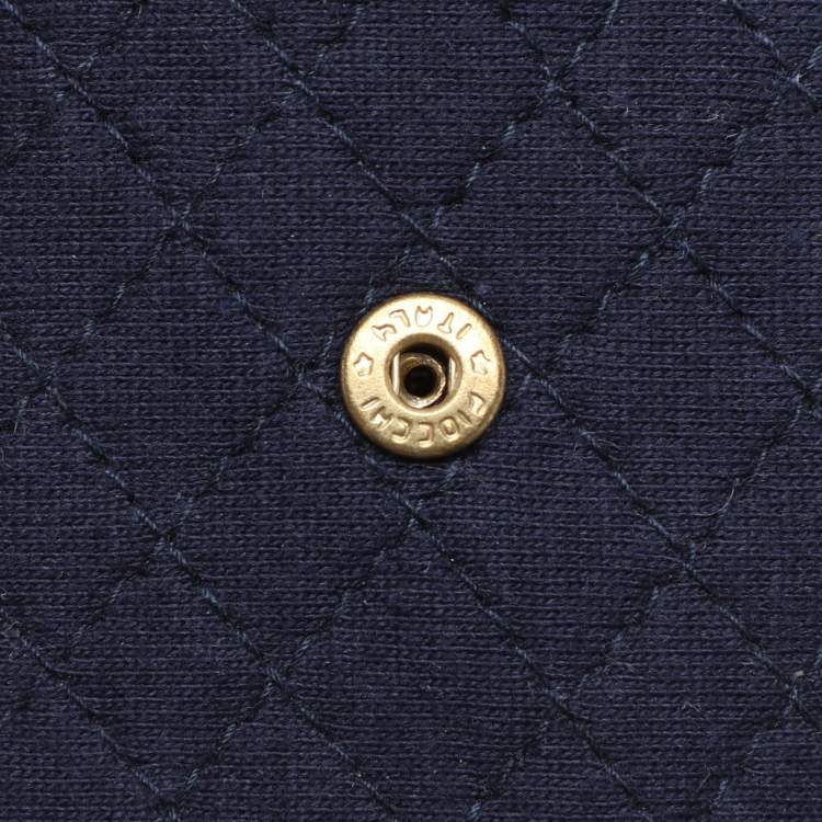 Pre Owned Chanel Blue Quilted Jersey Chain Pouch