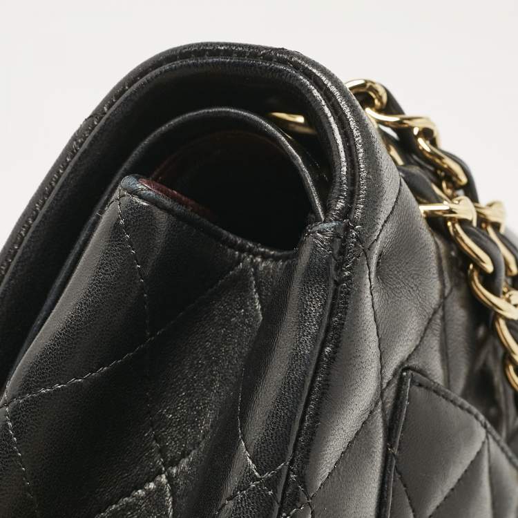 Pre Owned Chanel Black Quilted Leather Maxi Classic Double Flap Bag