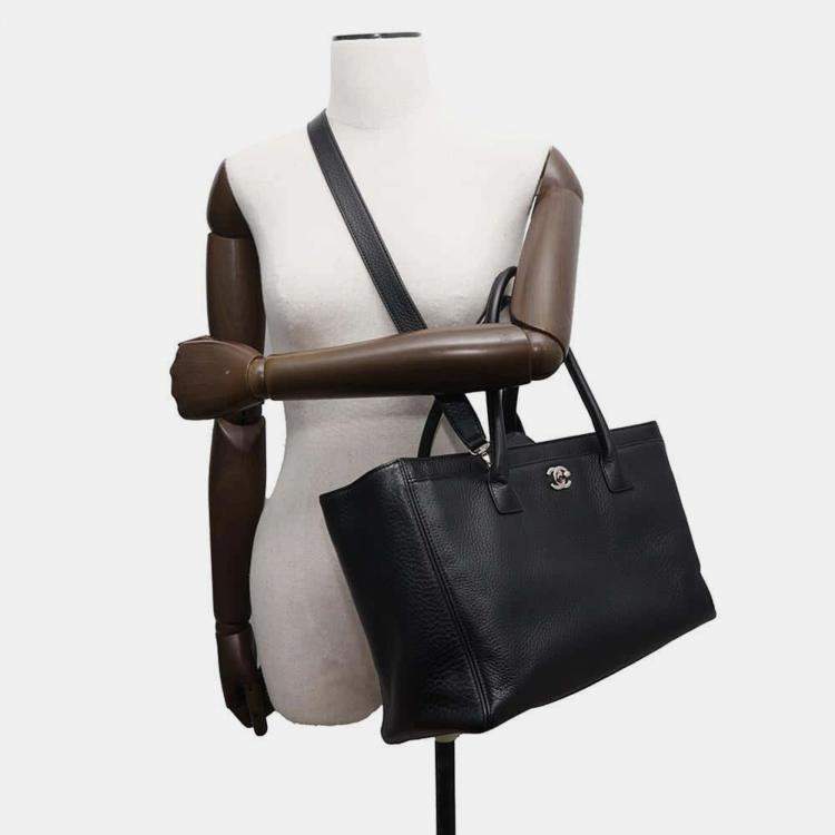 Pre Owned Chanel Black Leather CC Executive Tote Bag