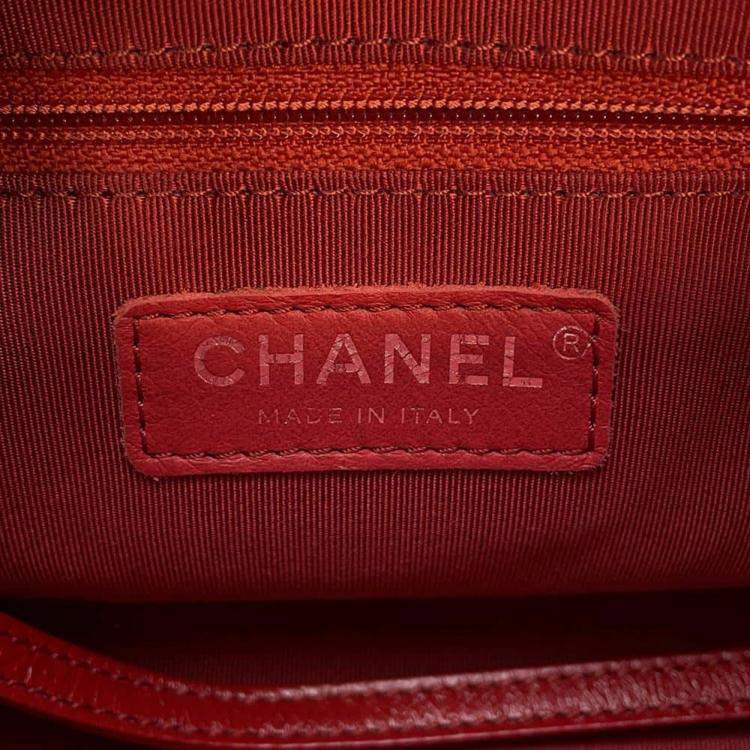 Pre Owned Chanel Red Leather Gabrielle Small Hobo Chain Shoulder Bag