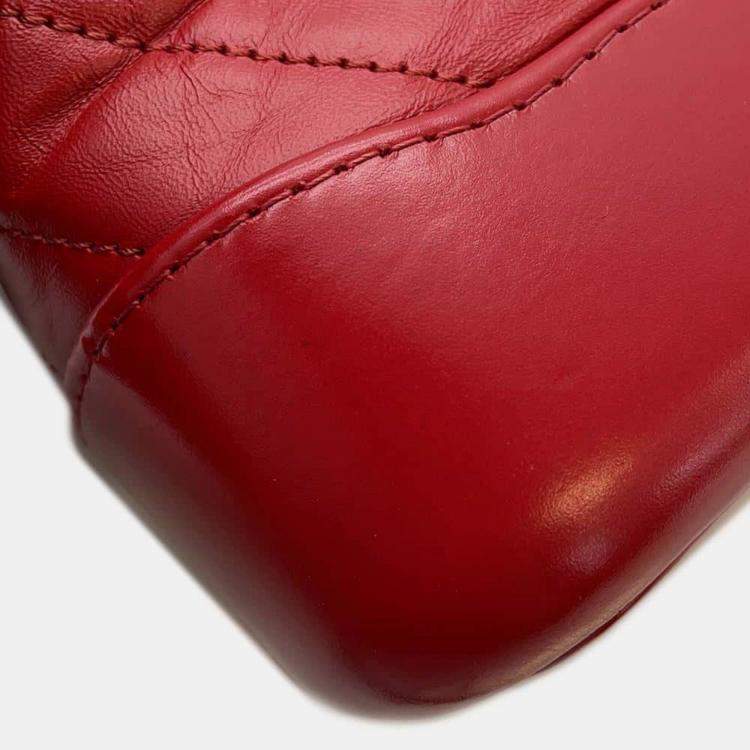 Pre Owned Chanel Red Leather Gabrielle Small Hobo Chain Shoulder Bag