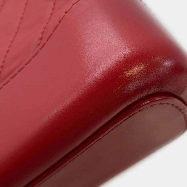 Pre Owned Chanel Red Leather Gabrielle Small Hobo Chain Shoulder Bag
