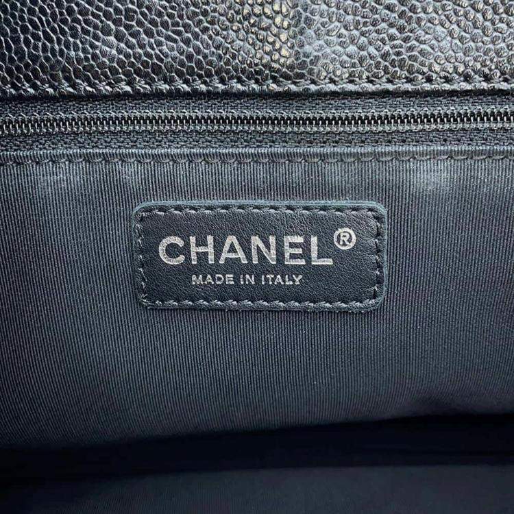 Pre Owned Chanel Black Caviar Leather GST Tote Bag