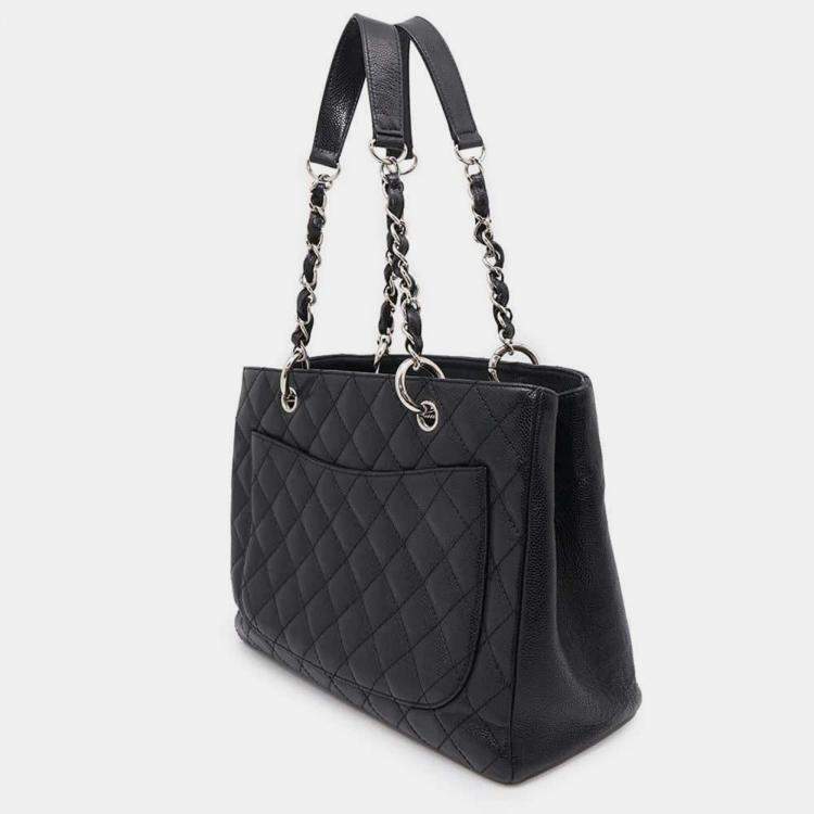 Pre Owned Chanel Black Caviar Leather GST Tote Bag