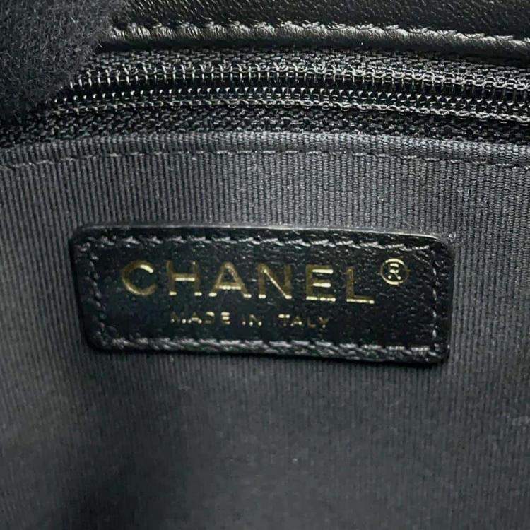 Pre Owned Chanel White/Black Tweed Hobo Bag