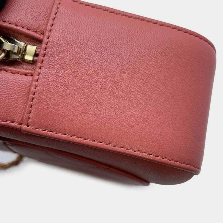 Pre Owned Chanel Pink Lambskin Leather Camera Shoulder Bag
