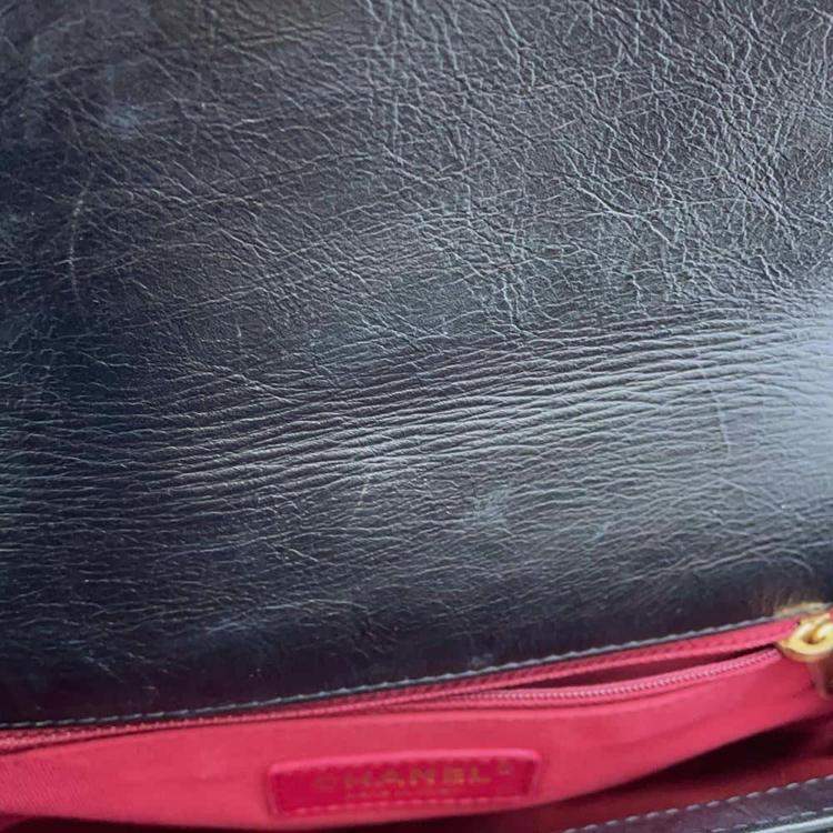 Pre Owned Chanel Black Calf Leather CC Pearl Shoulder Bag