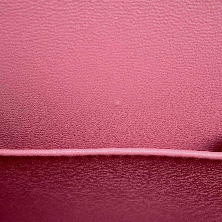 Pre Owned Chanel Gradation Light Pink Goatskin Leather Classic Double Flap Shoulder Bag 