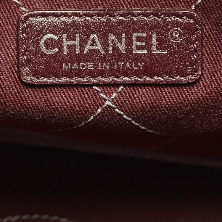 Pre Owned Chanel Grey/Black Quilted Caviar Leather Fever Shopper Tote