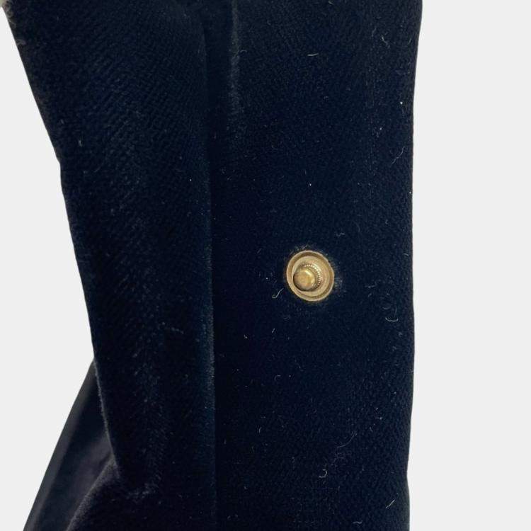 Pre Owned Chanel Black Velvet Turnlock Handbag