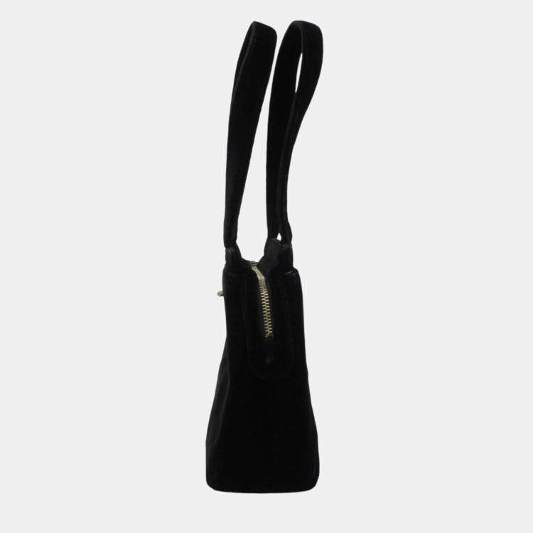 Pre Owned Chanel Black Velvet Turnlock Handbag
