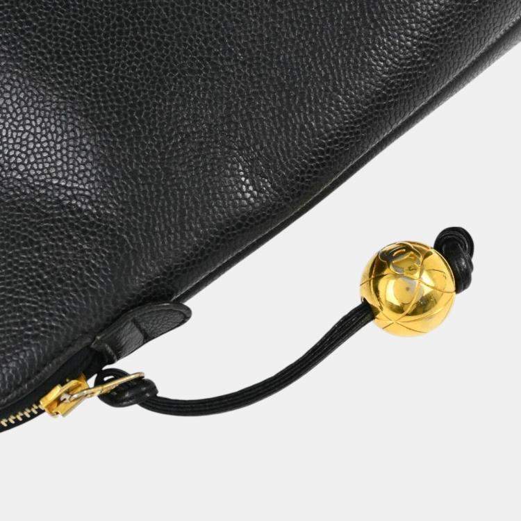 Pre Owned Chanel Black Leather Chain Tote Bag 
