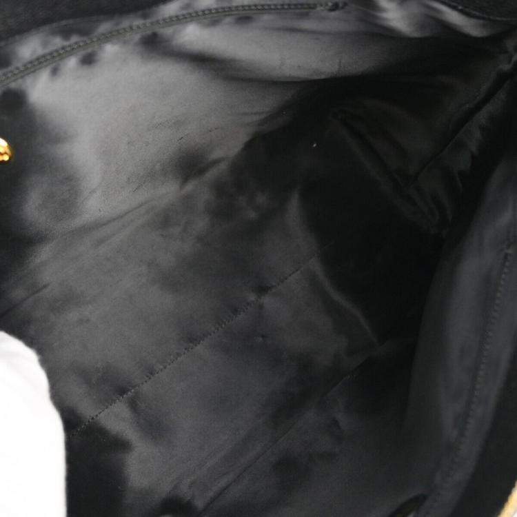 Pre Owned Chanel Black Leather Chain Tote Bag 