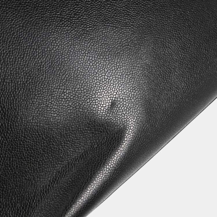 Pre Owned Chanel Black Leather Chain Tote Bag 