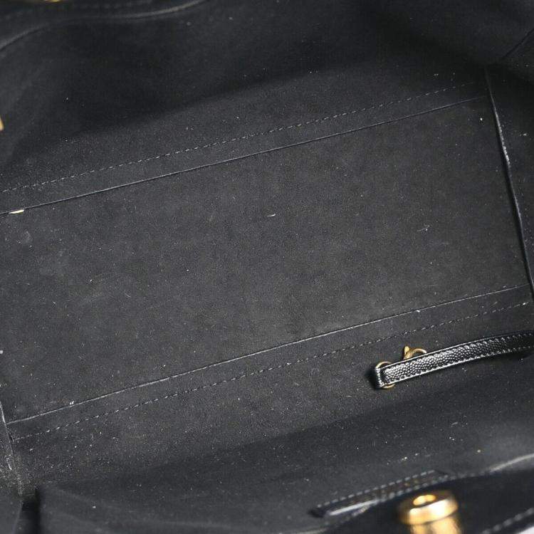 Pre Owned Chanel Black Calfskin Leather Small Deauville Tote Bag