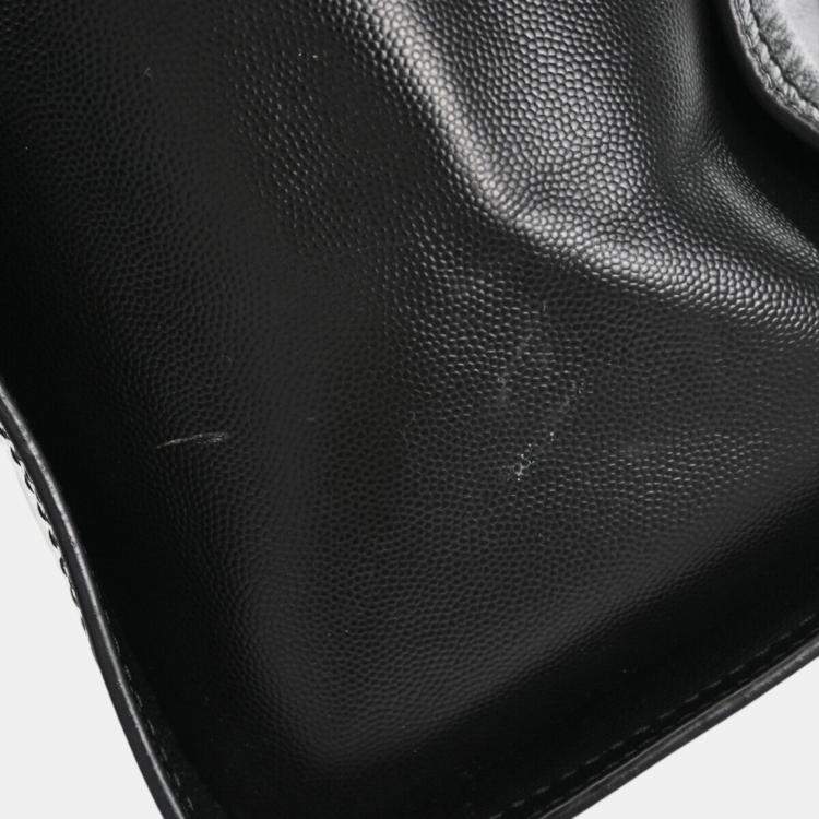 Pre Owned Chanel Black Calfskin Leather Small Deauville Tote Bag
