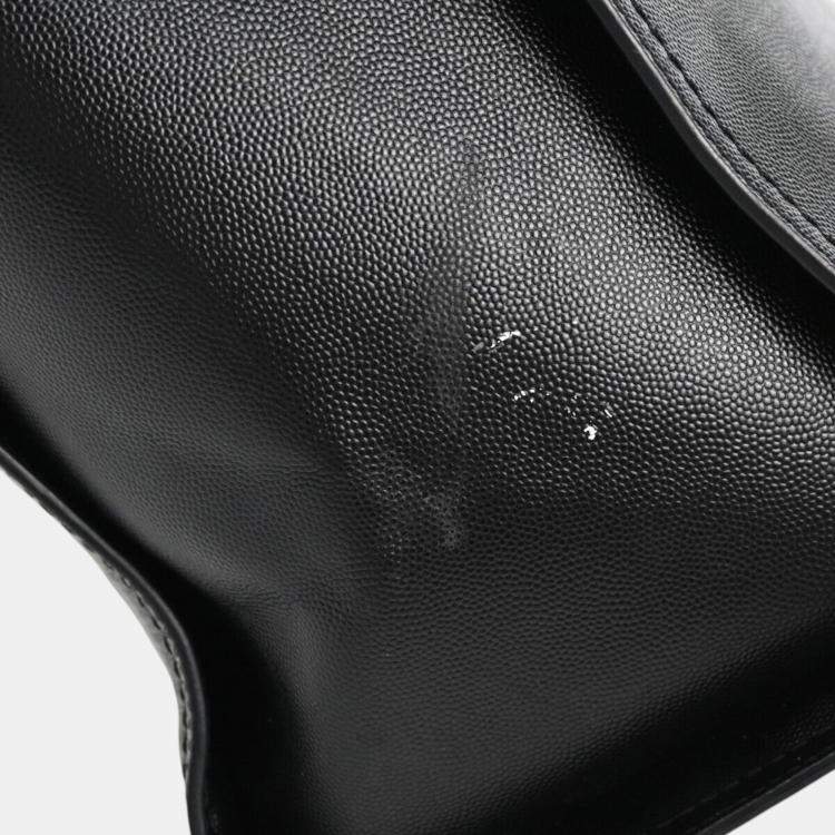 Pre Owned Chanel Black Calfskin Leather Small Deauville Tote Bag