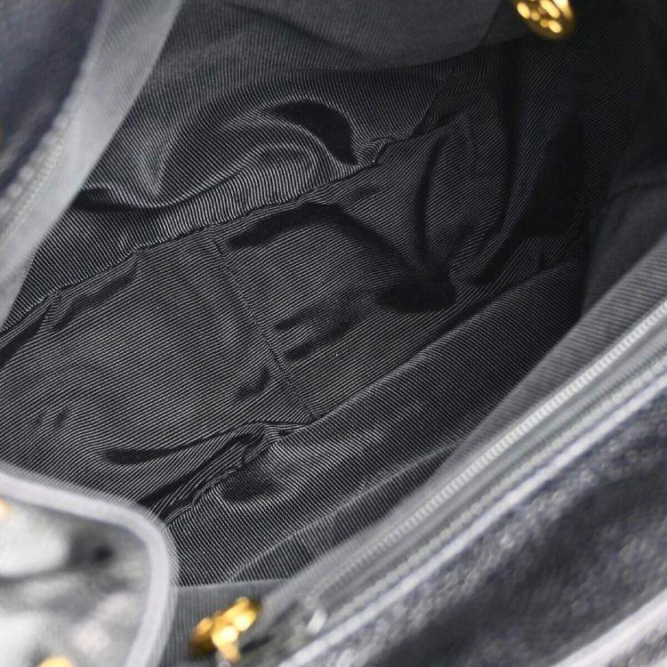 Pre Owned Chanel Black Calfskin Triple CC Backpack