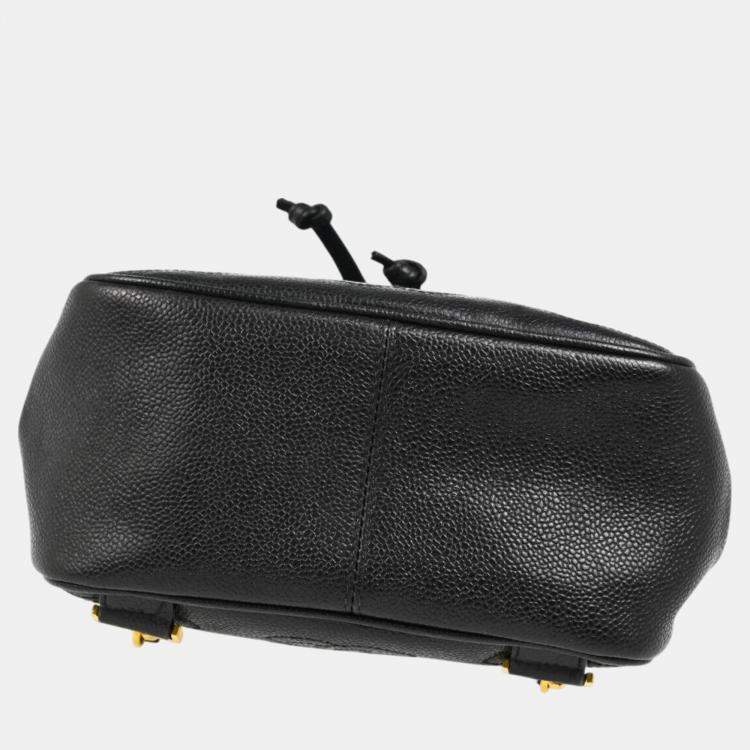Pre Owned Chanel Black Calfskin Triple CC Backpack