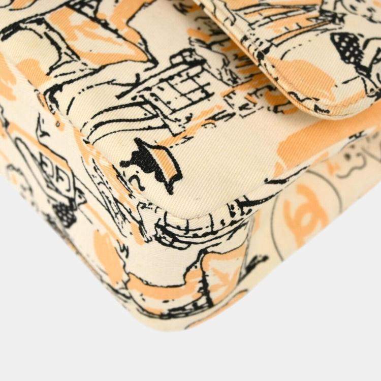 Pre Owned Chanel Multicolour Canvas Medium Classic Double Flap Shoulder Bag