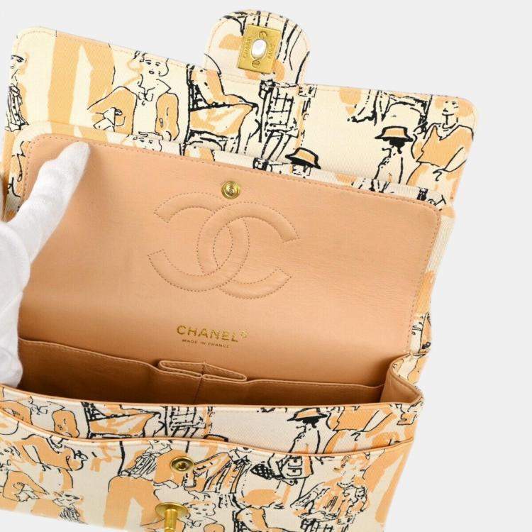 Pre Owned Chanel Multicolour Canvas Medium Classic Double Flap Shoulder Bag