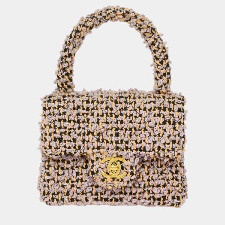 Pre Owned Chanel Multicolour Tweed Mini Square Handbag