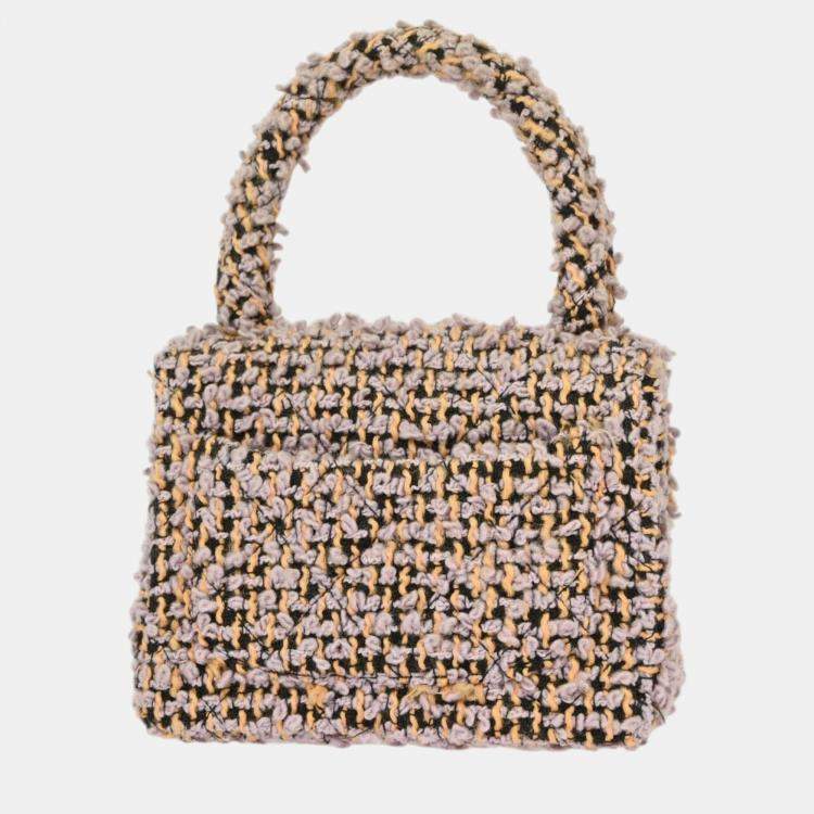 Pre Owned Chanel Multicolour Tweed Mini Square Handbag