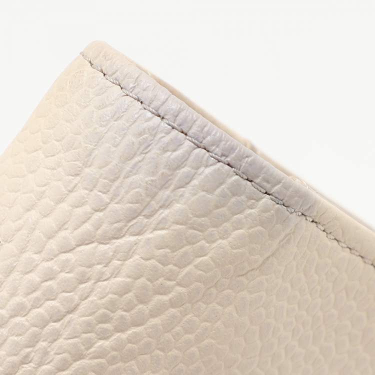 Pre Owned Chanel Cream Caviar Leather L Yen Wallet