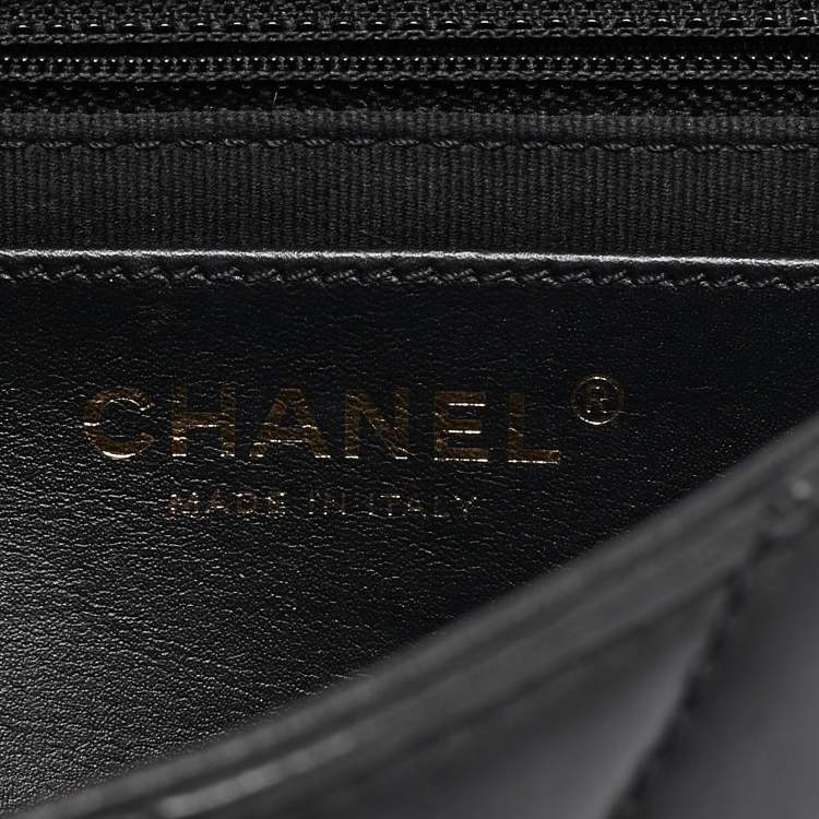 Pre Owned Chanel Black Quilted Leather 3 Compartment Flap Bag