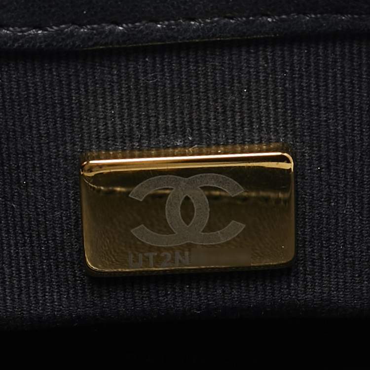 Pre Owned Chanel Black Quilted Leather 3 Compartment Flap Bag