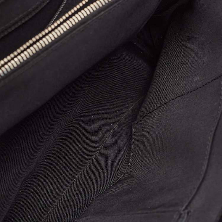 Pre Owned Chanel Black Quilted Patent Leather Large Boy Shopper Tote