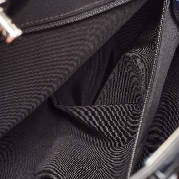 Pre Owned Chanel Black Quilted Patent Leather Large Boy Shopper Tote