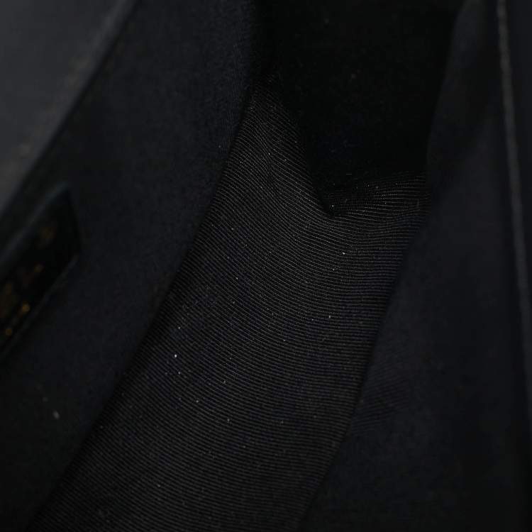 Pre Owned Chanel Black Textured Leather Small Boy Flap Bag