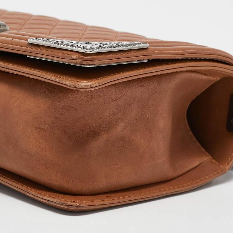 Pre Owned Chanel Brown Quilted Leather Medium Paris Dallas Boy Flap Bag