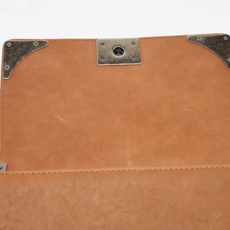 Pre Owned Chanel Brown Quilted Leather Medium Paris Dallas Boy Flap Bag