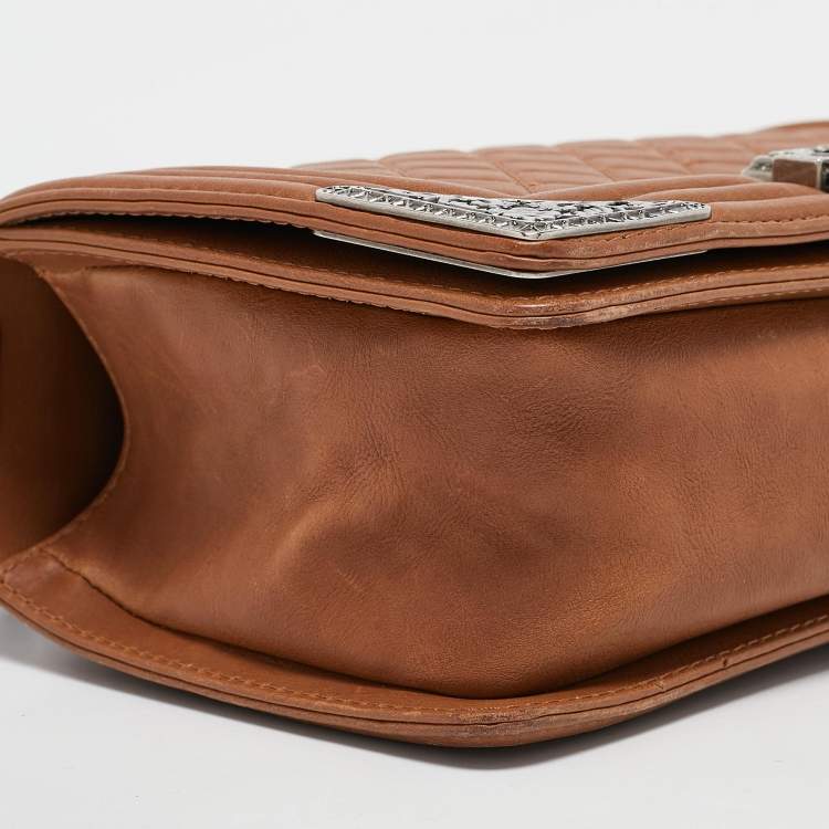 Pre Owned Chanel Brown Quilted Leather Medium Paris Dallas Boy Flap Bag