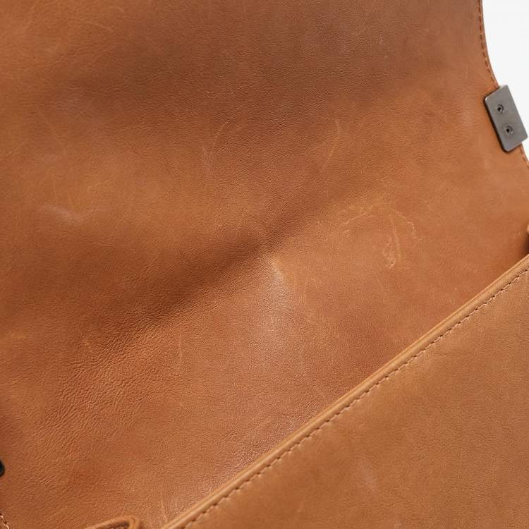 Pre Owned Chanel Brown Quilted Leather Medium Paris Dallas Boy Flap Bag