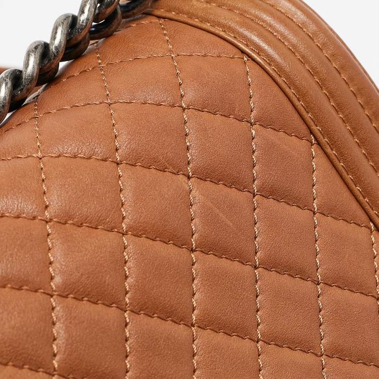Pre Owned Chanel Brown Quilted Leather Medium Paris Dallas Boy Flap Bag