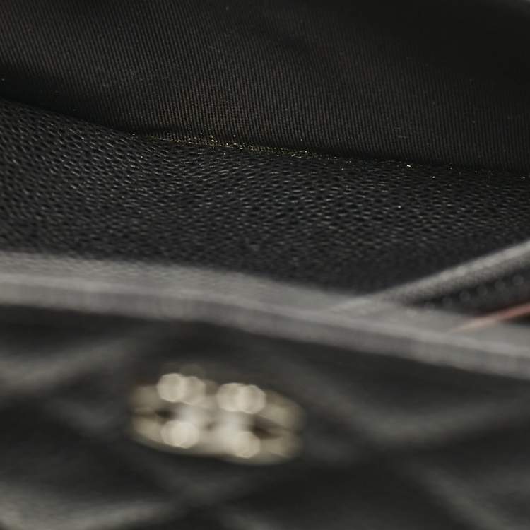 Pre Owned Chanel Black Quilted Caviar Leather WOC Bag