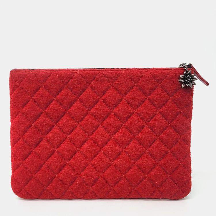 Pre Owned Chanel Multicolor Tweed Charm Decorated Medium Clutch Bag