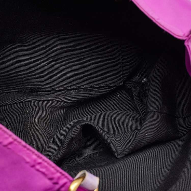 Pre Owned Chanel Pink Nylon Vintage CC Logo Shopper Tote