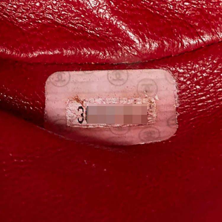 Pre Owned Chanel Red Lambskin Backpack