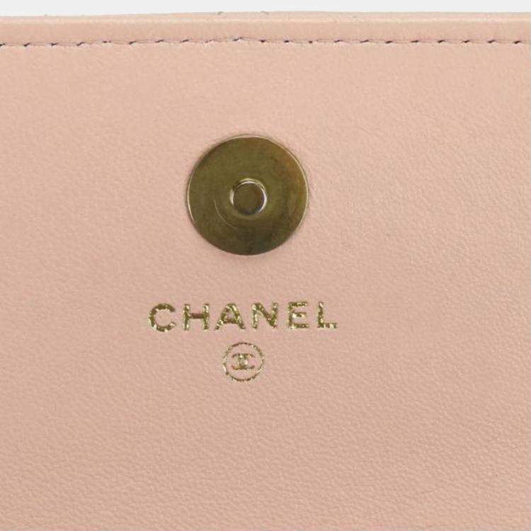 Pre Owned Chanel Shoulder Bag 19 Lambskin Pink Phone Chain Clutch