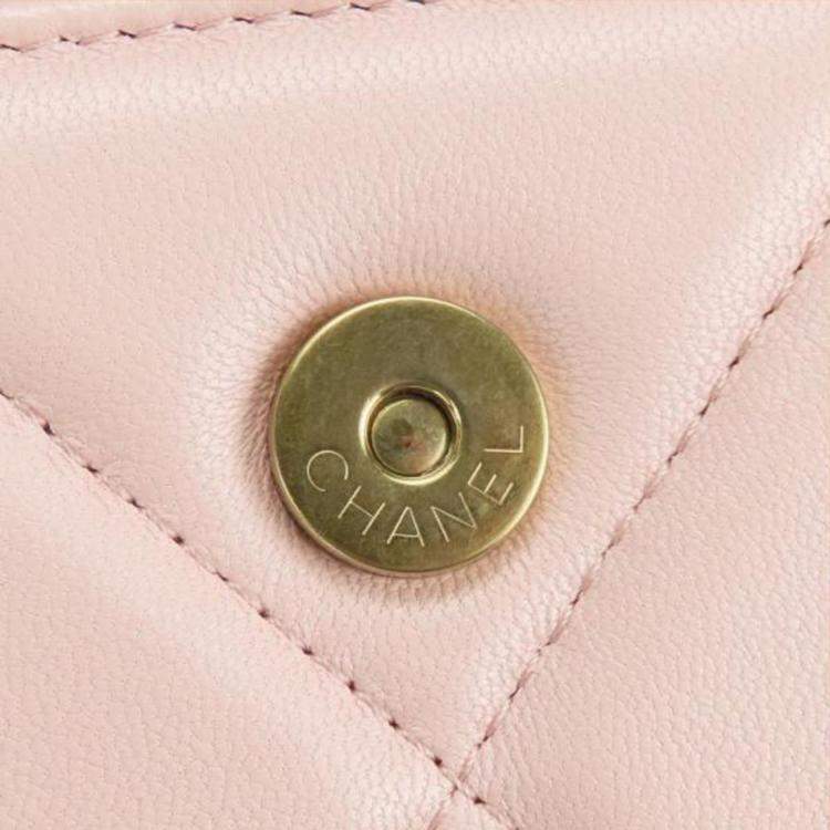 Pre Owned Chanel Shoulder Bag 19 Lambskin Pink Phone Chain Clutch
