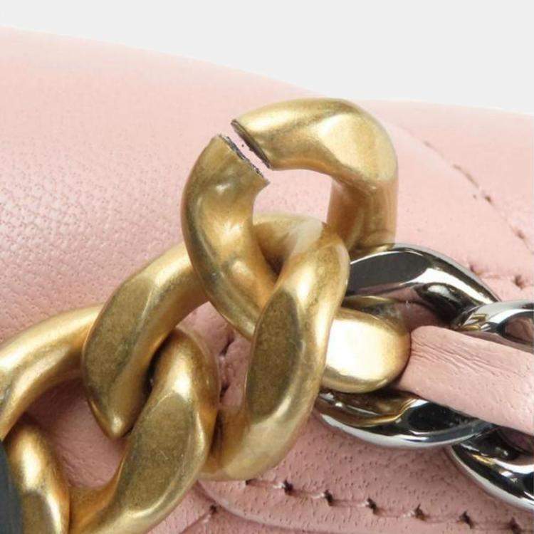 Pre Owned Chanel Shoulder Bag 19 Lambskin Pink Phone Chain Clutch