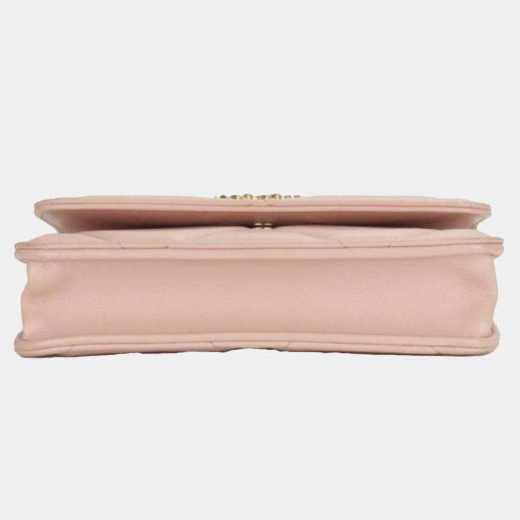 Pre Owned Chanel Shoulder Bag 19 Lambskin Pink Phone Chain Clutch