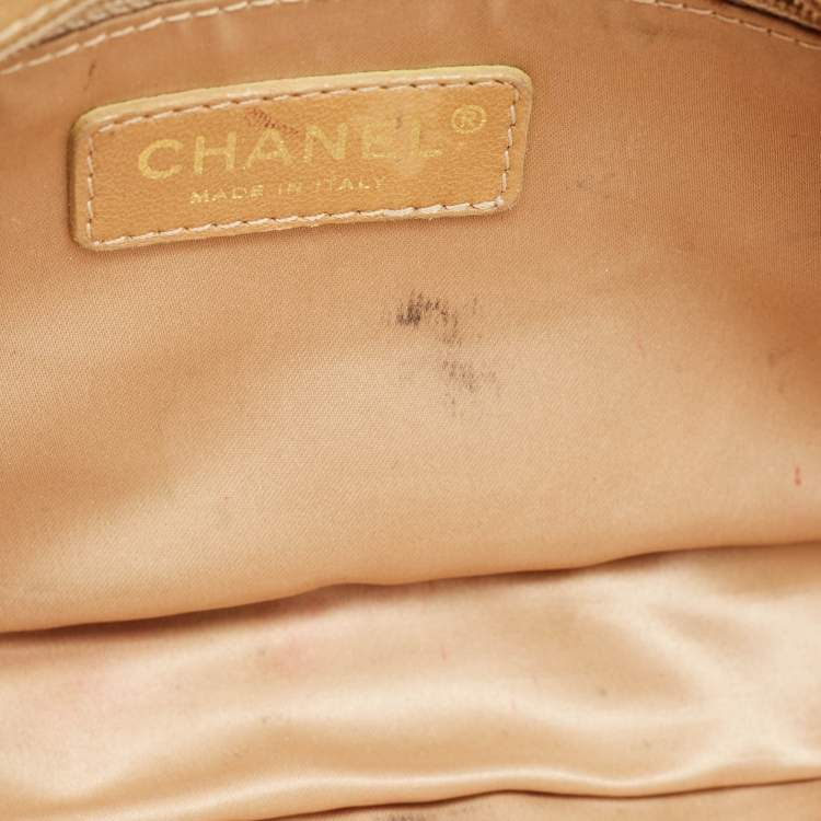 Pre Owned Chanel Gold/Silver Bubbling Leather Medium Classic Single Flap Bag