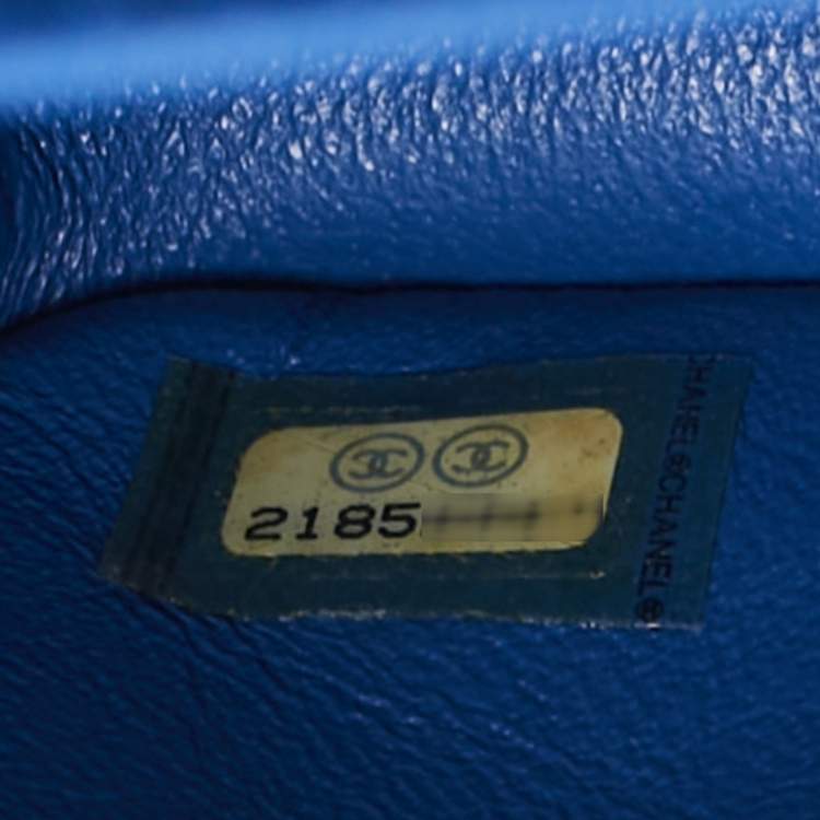 Pre Owned Chanel Blue Quilted Leather Jumbo Classic Double Flap Bag
