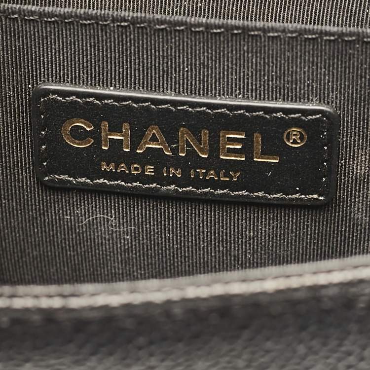 Pre Owned Chanel Black Caviar Leather Small Boy Flap Bag