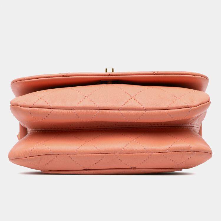 Pre Owned Chanel Pink Small Lambskin Color Match Flap Bag